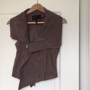 BCBG Asymmetrical Suede-like Vest